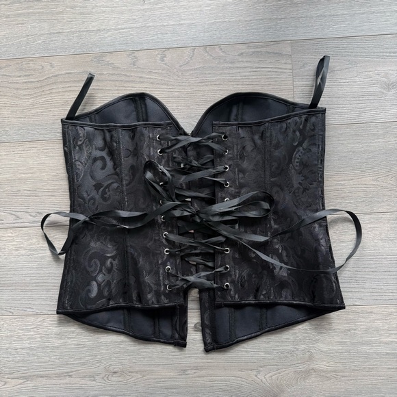 Vintage Tops - Vintage Black Lace-Up Corset Top Never Worn
